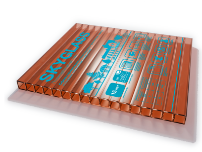 Сотовый поликарбонат( 06 ) SKYGLASS  Коричневый