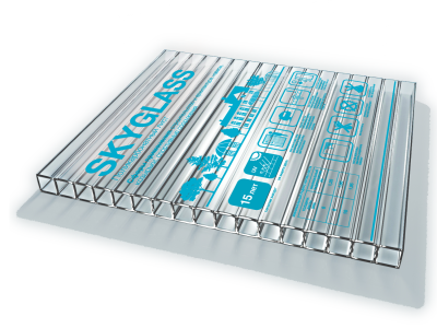 Сотовый поликарбонат( 04 ) SKYGLASS  Бесцветный