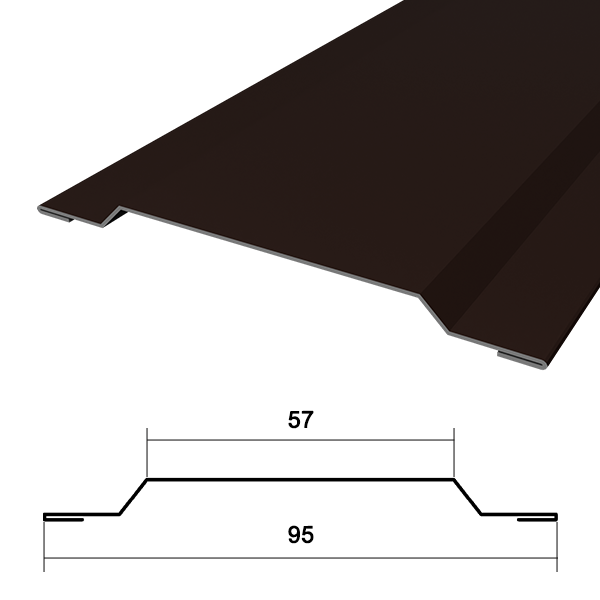 Штакетник ШТ (1 000х113 RAL (8017/color) Шоколадно-коричневый / цветная эмаль)