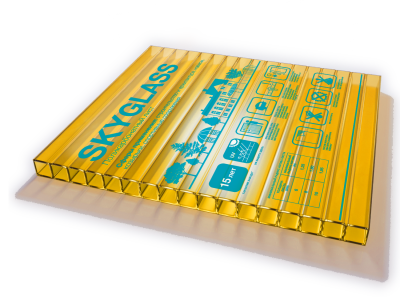 Сотовый поликарбонат( 04 ) SKYGLASS  Желтый