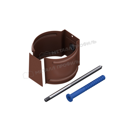 Держатель трубы  на кирпич Д100 (Хомут со штырем  ) (Казань) 8017 шоколадно - коричневый